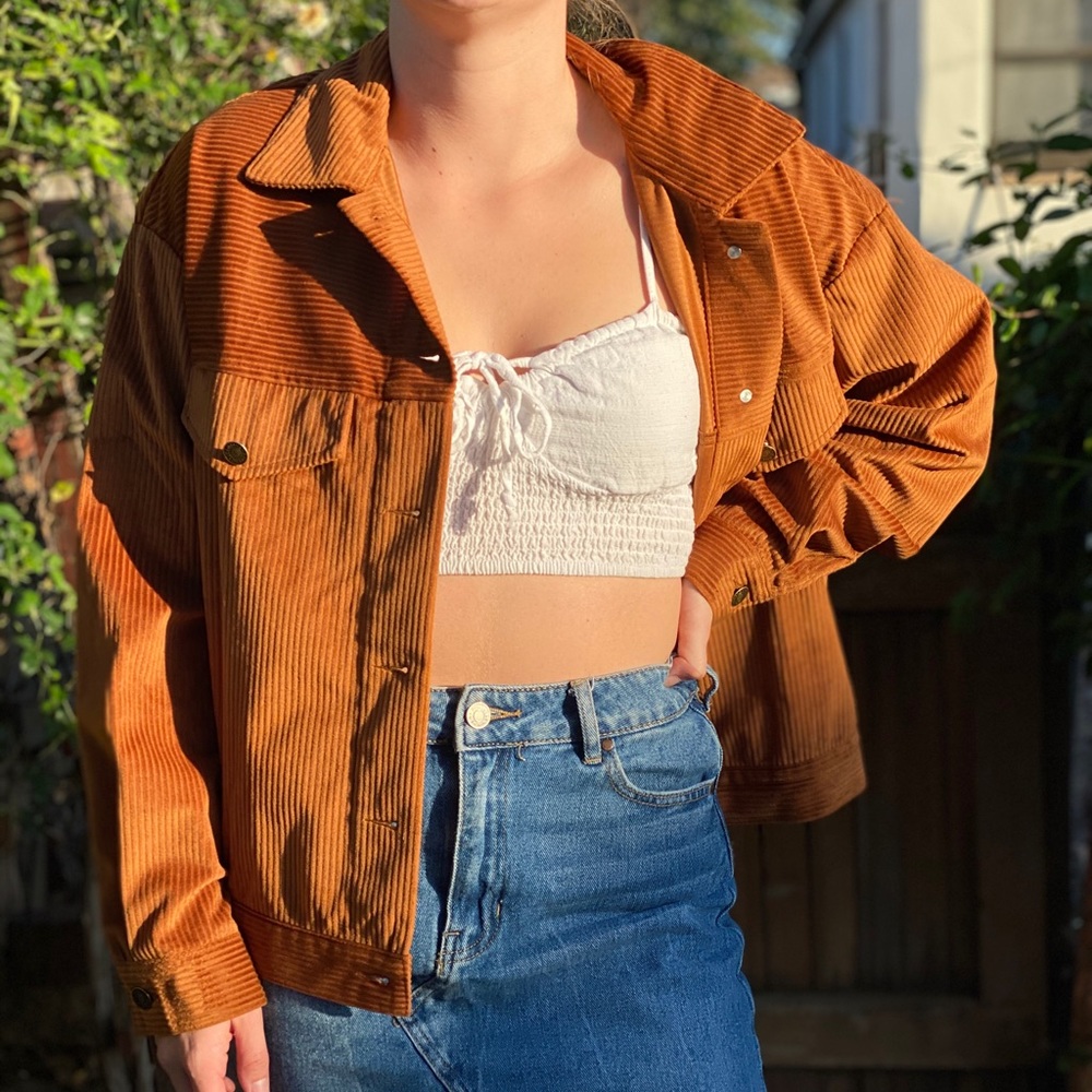 brown velvet jacket size M